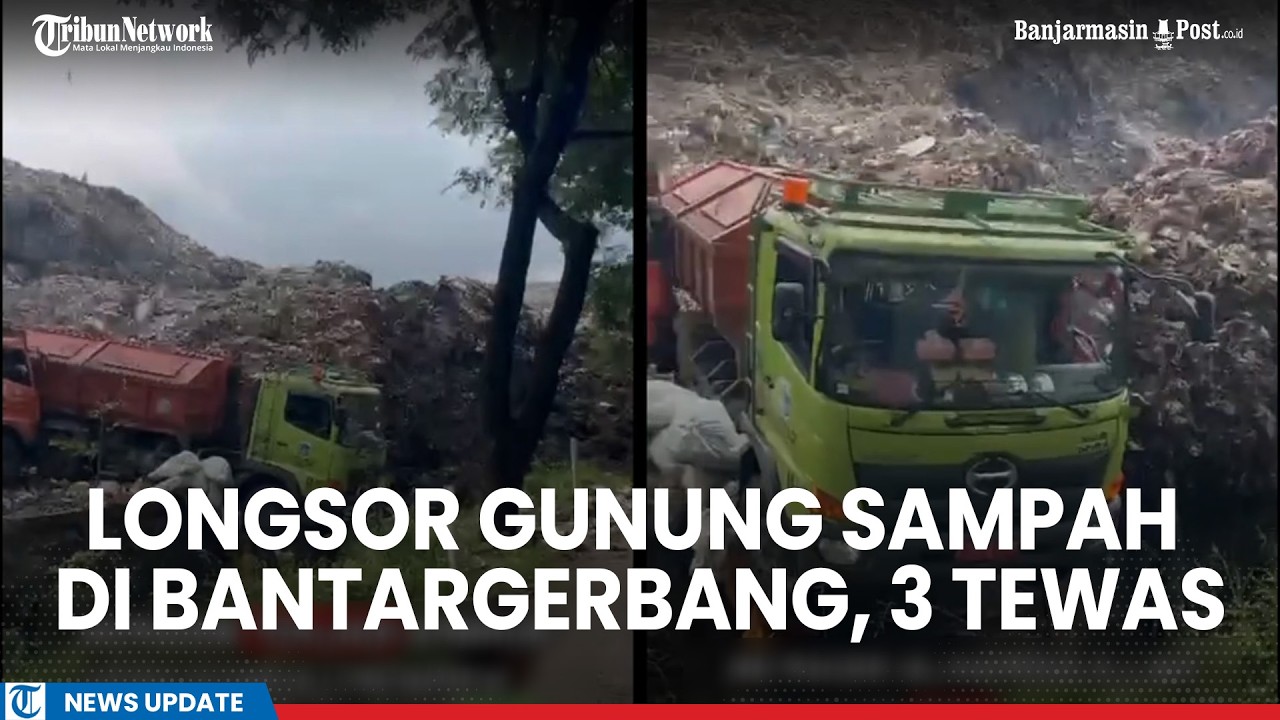 Geger! Gunung Sampah Bantargebang Longsor, Truk dan Warung Tertimbun, 3 Orang Tewas