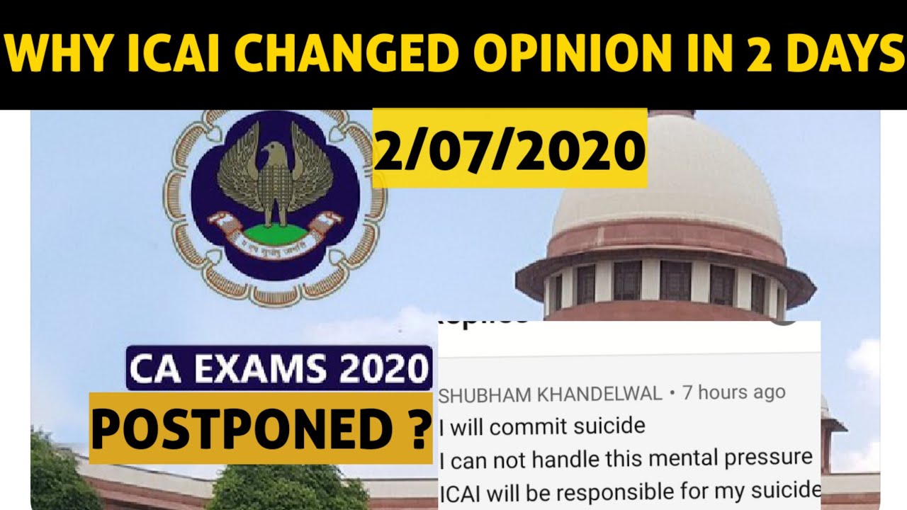 CA EXAMS JULY 2020 POSTPONED | WHATS HAPPENING INSIDE ICAI , WHY CA STUDENT WANTS TO COMMIT SUICIDE