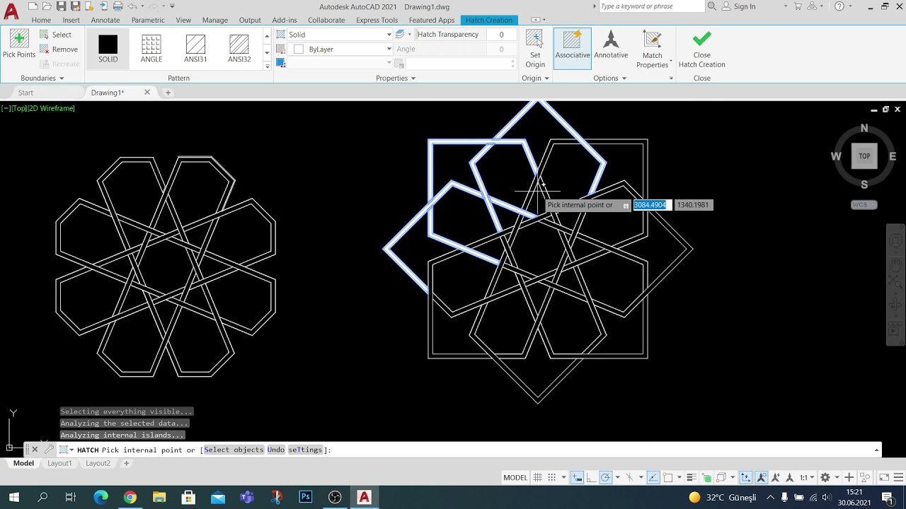 AutoCAD 2D Mimari Süsleme: Selçuklu Geometrik Desen Çizimi 1