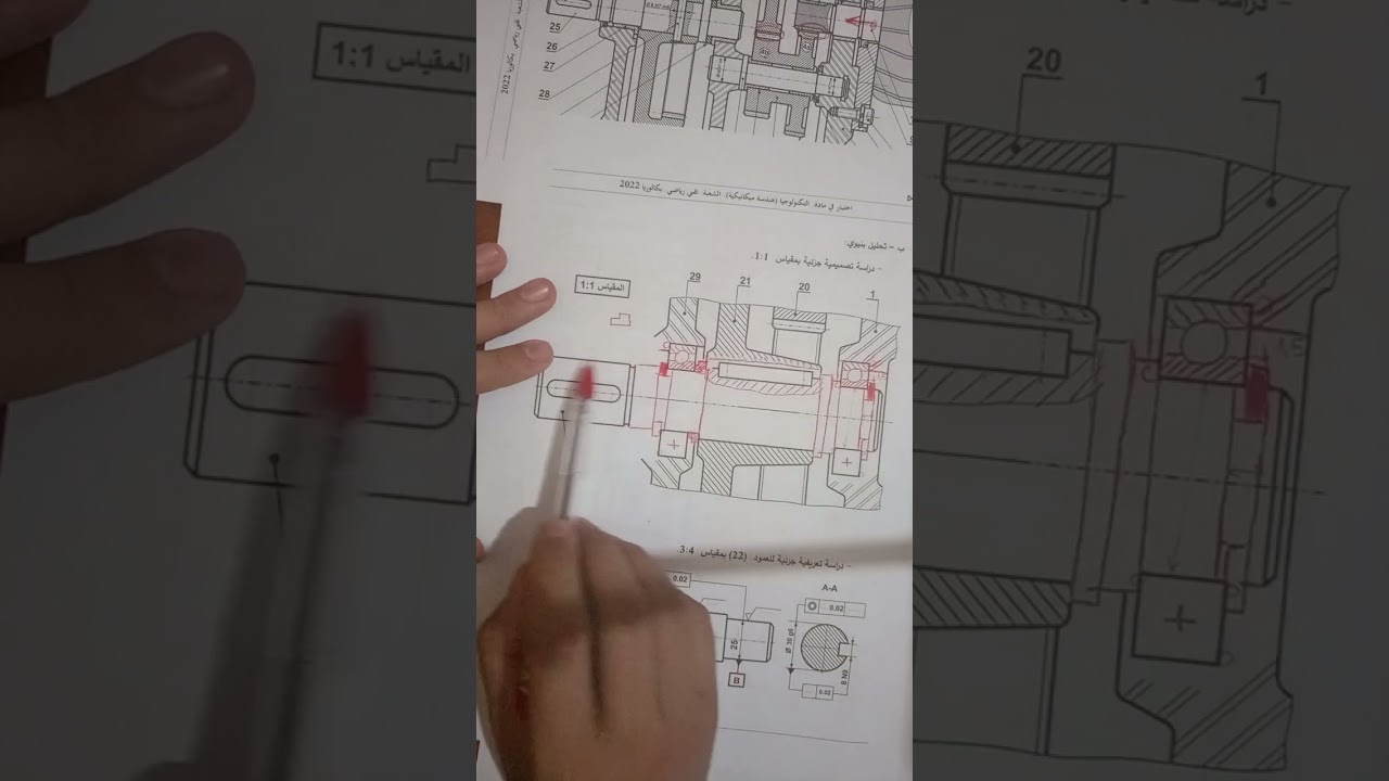 حل بكالوريا (جزء 3):  الدراسة التصميمية والتعريفية الجزئية مع شرح مفصل 💯💯