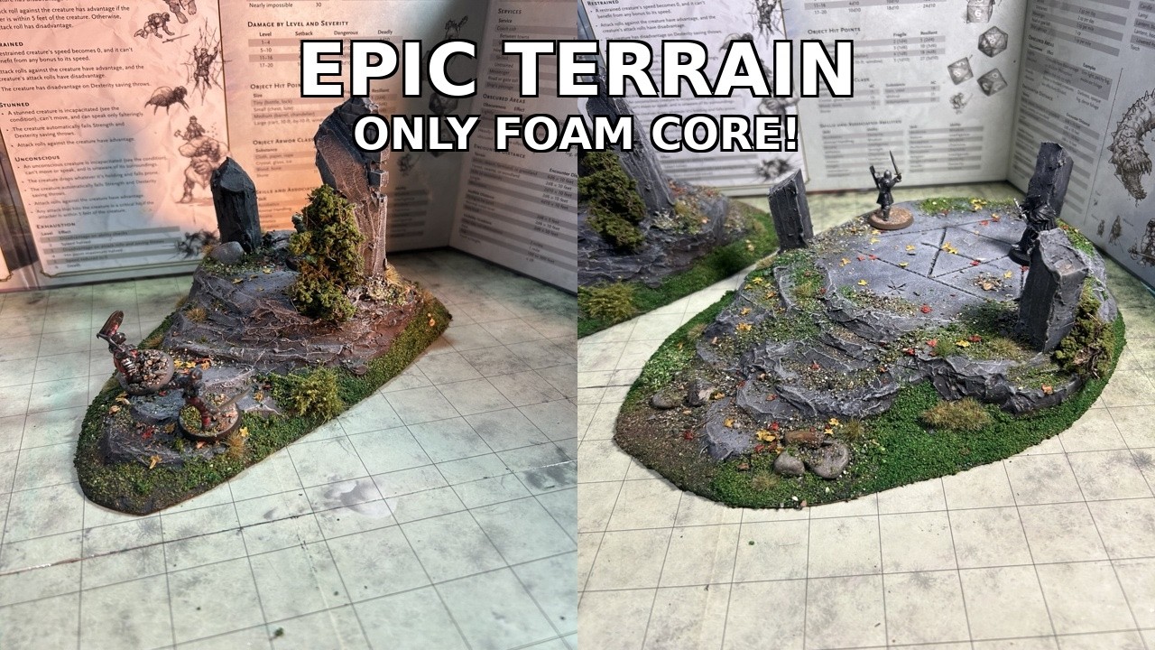 I built epic wargaming terrain using only foam core board