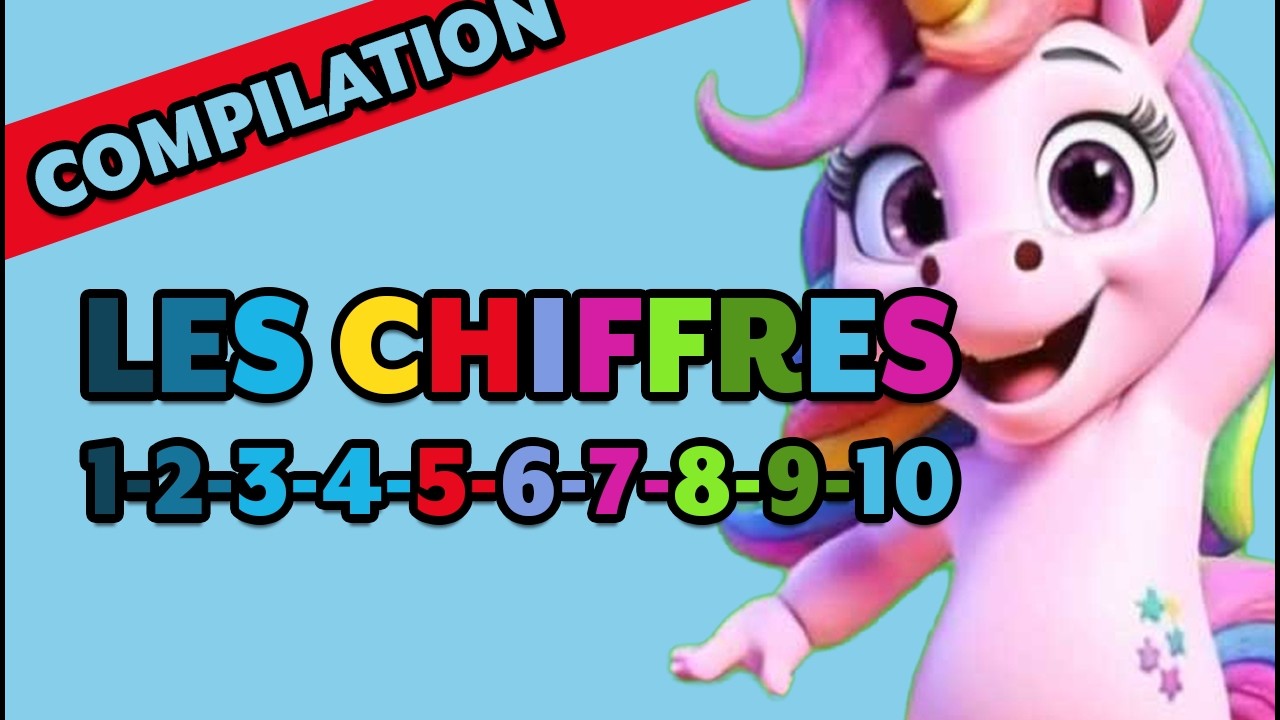 Apprendre les chiffres 1, 2, 3, 4, 5, 6, 7, 8, 9, 10 pour enfants  avec MimiZoo 🦄🐼🎈 👍