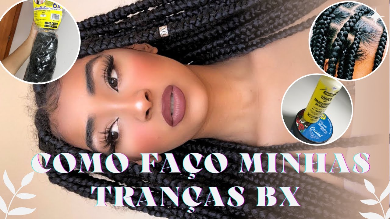 COMO FAÇO MINHAS TRANÇAS BOXBRAIDS SOZINHA COM JUMBO 😱❤️