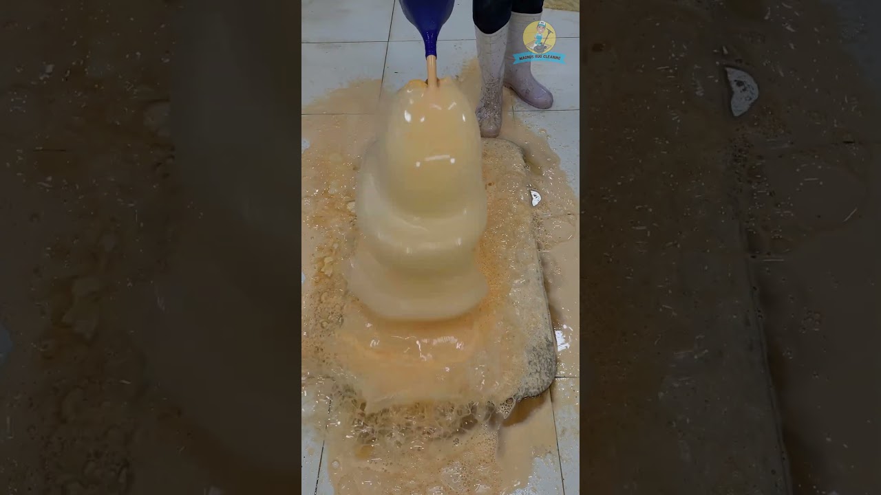 Satisfying Cleaning of a Furry Rug with Mud | ASMR #shorts