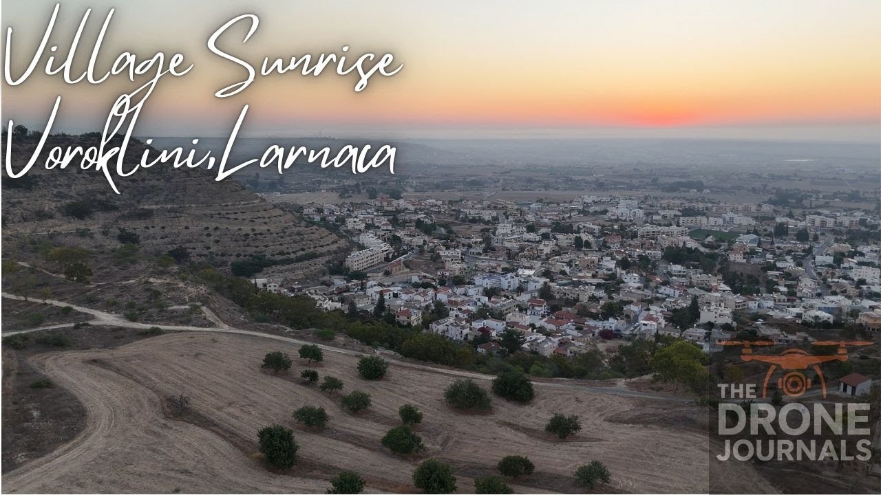 Village Sunrise Voroklini Larnaca Drone Footage | DJI Mini 4 Pro 4K Aerial View