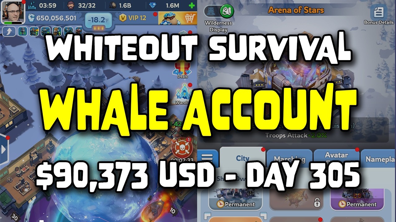 Аккаунт кита в Whiteout Survival &mdash; $90 373 &mdash; 305-й день &mdash; Подготовка к SvS, день 3