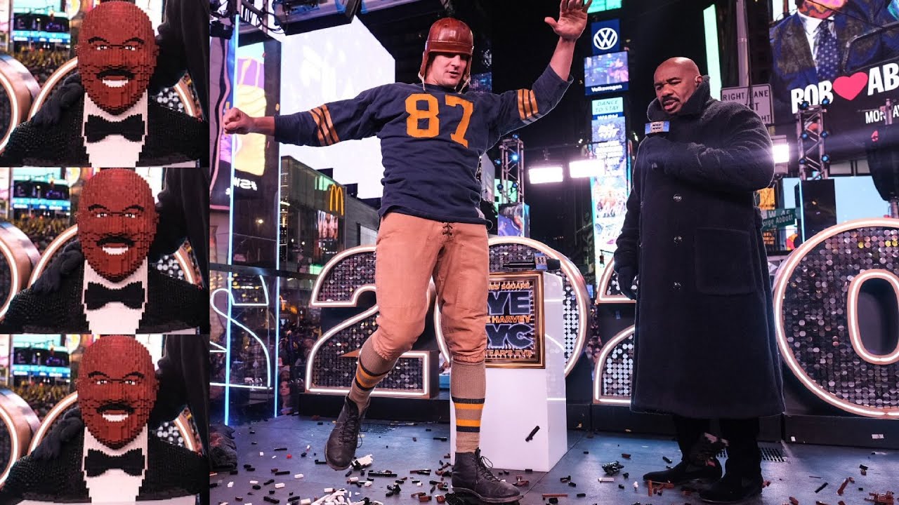 Rob Gronkowski Gronk Spikes Lego Steve Harvey on New Years Eve
