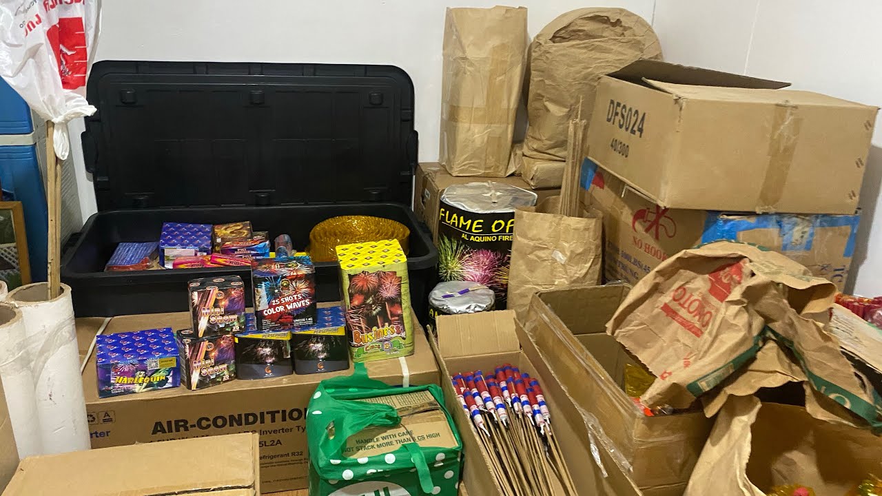 Fireworks unboxing! Stash and inventory update galing Bocaue Bulacan. #firecracker #diwali #paputok 
