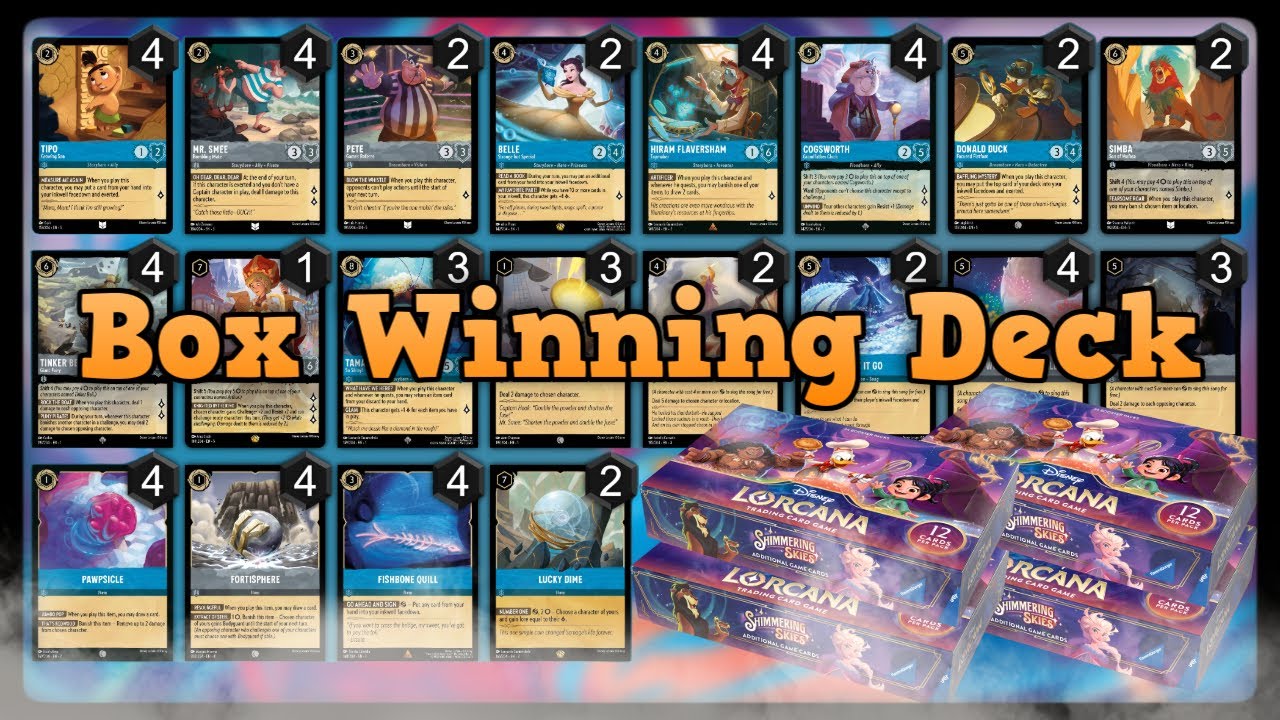 My Set 5 Lorcana Blue Steel win-a-box winning list.