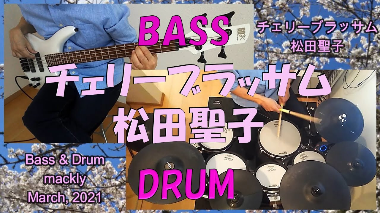 チェリーブラッサム 【 松田聖子 】 ベース弾いてみた ドラム叩いてみた BASS & Drum カバー
