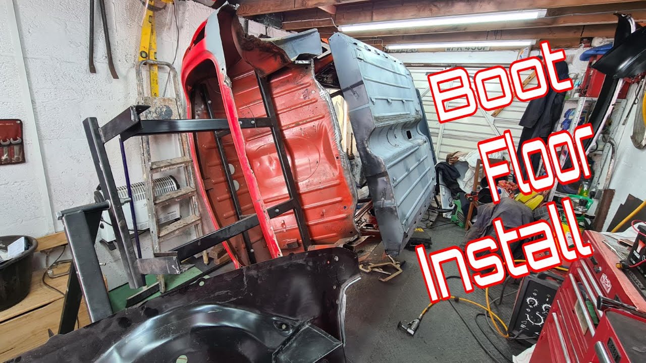 Austin mini complete boot floor panel install