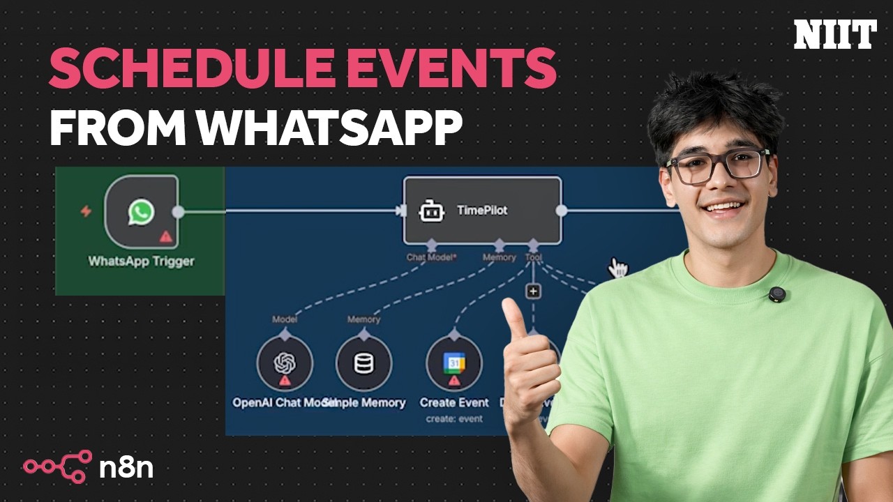 Управление календарем Google с помощью WhatsApp + ChatGPT в n8n | Учебное пособие по виртуальному...