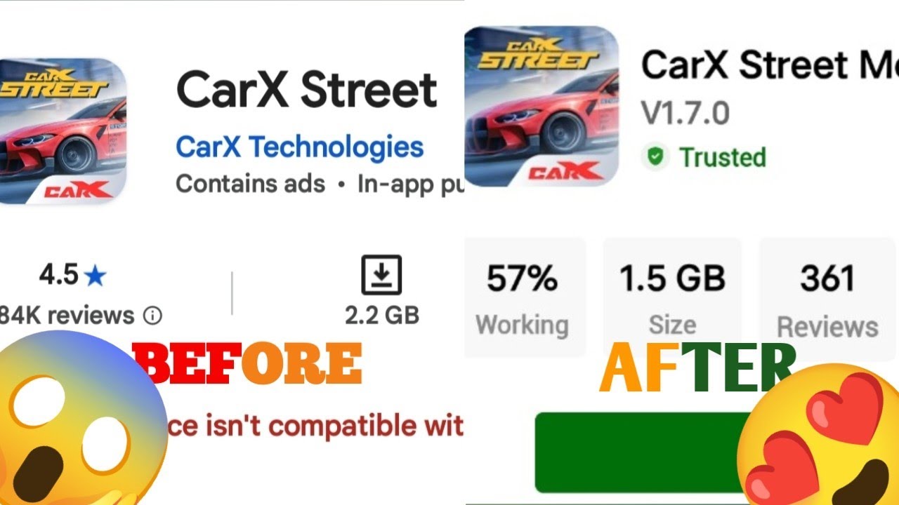 CarX Street Download Kaise Kare | 2.2GB Se 1.5GB | Latest Update 2025 😱🔥