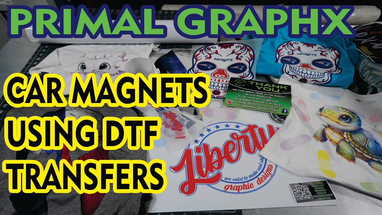 DTF TRANSFERS ON VEHICLE MAGNETS + SHIRTS