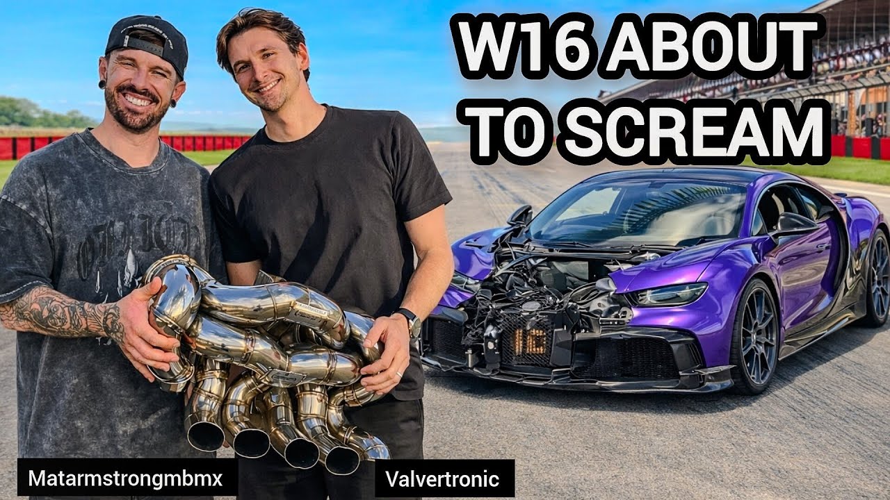 На Bugatti Мэта Армстронга установили кастомную выхлопную систему — компания Valvetronic только ч...