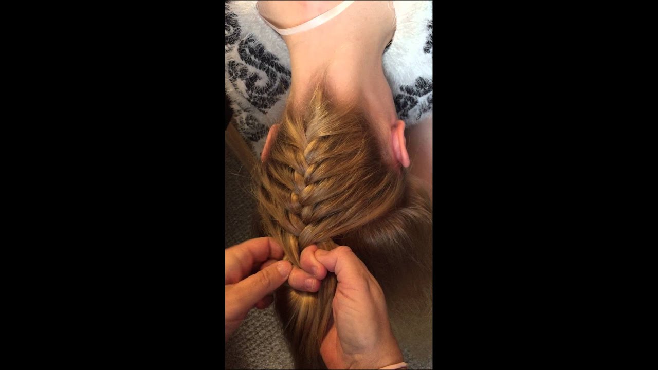 Upside down French braid ponytail tutorial.