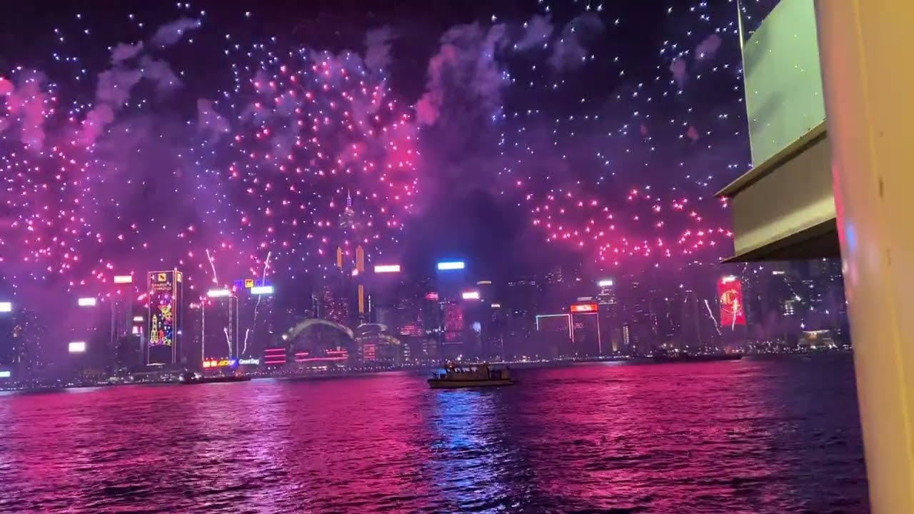 Festival firework chinese new year  tst hongkong 2024