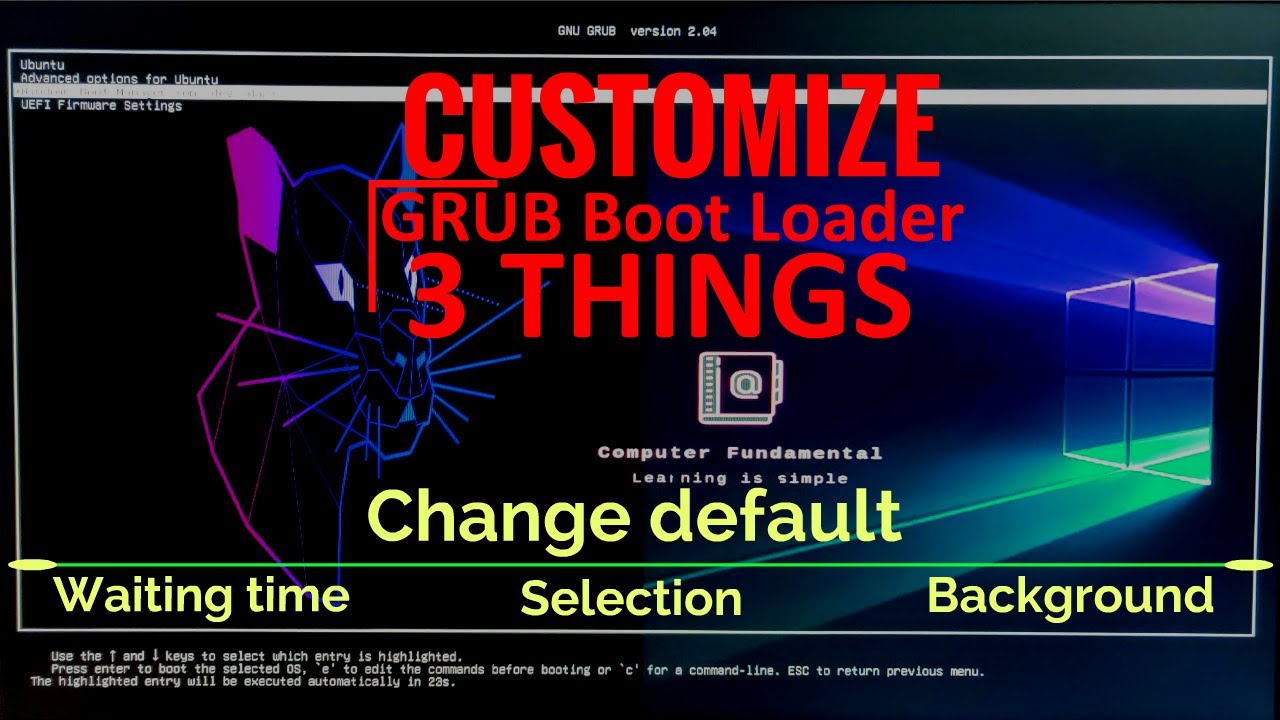 How to customize GRUB bootloader in Ubuntu using terminal in Bengali