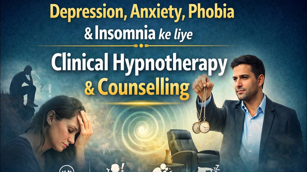 Depression🧠🤯Anxiety Phobia & Insomnia ke liye Clinical Hypnotherapy & Counselling 