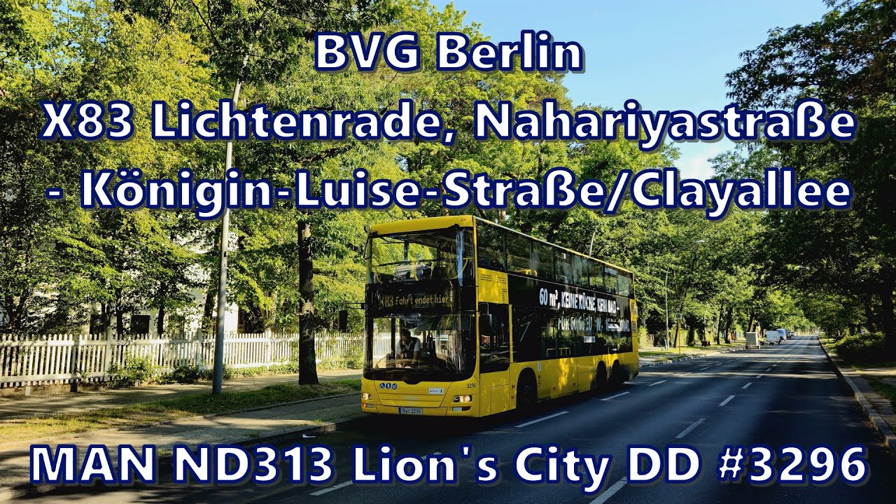 BVG Berlin - Linie X83, MAN ND313 Lion's City DD #3296
