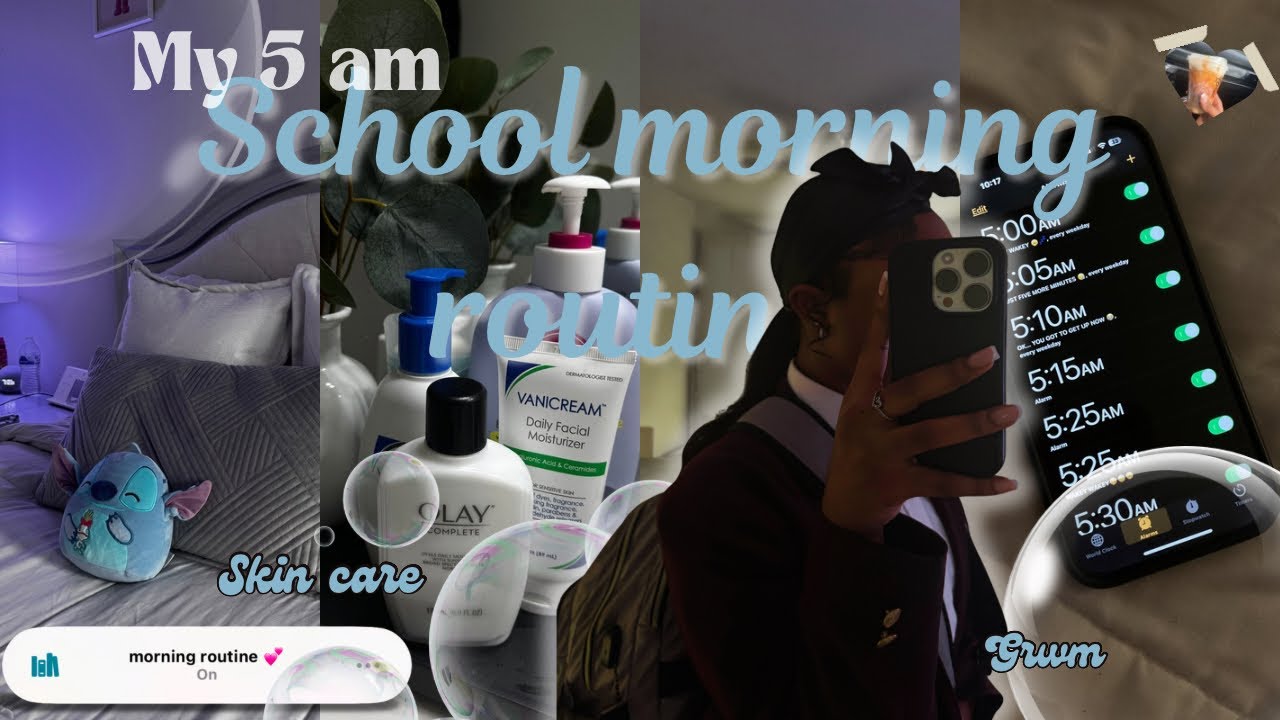 MY 5AM SCHOOL MORNING ROUTINE + vlog ✰ |* grwm , skin care, workout,  chit chat, mini vlog*(updated)