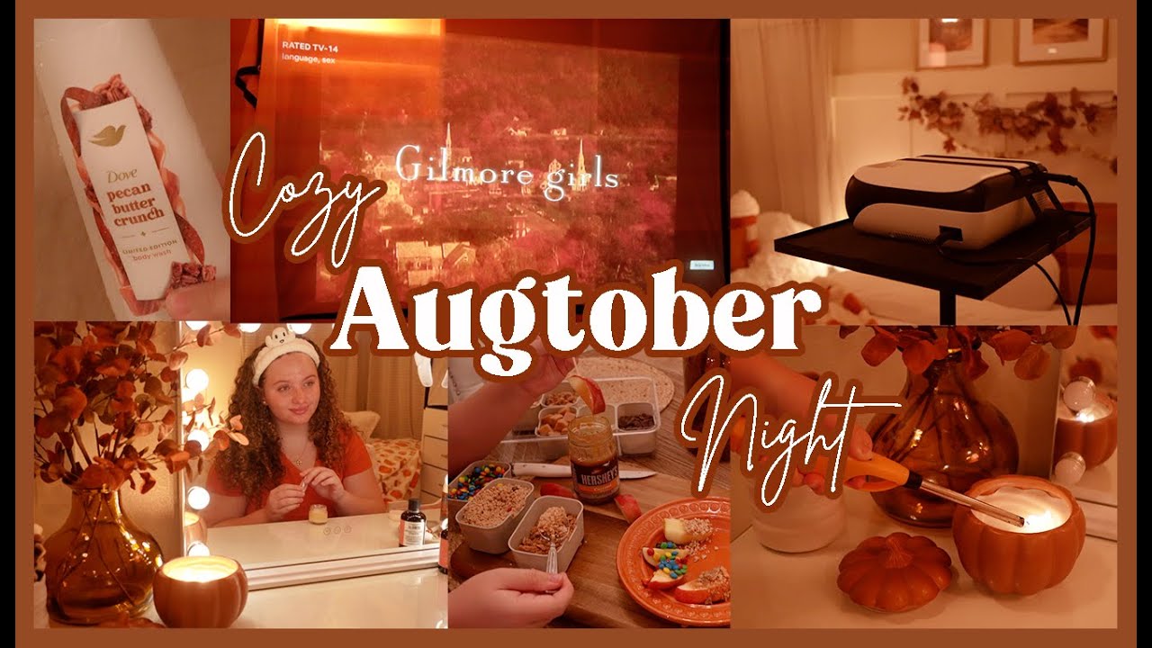 COZY AUGTOBER NIGHT | Festive night activities, Caramel Apple Slices, & Gilmore Girls🍂