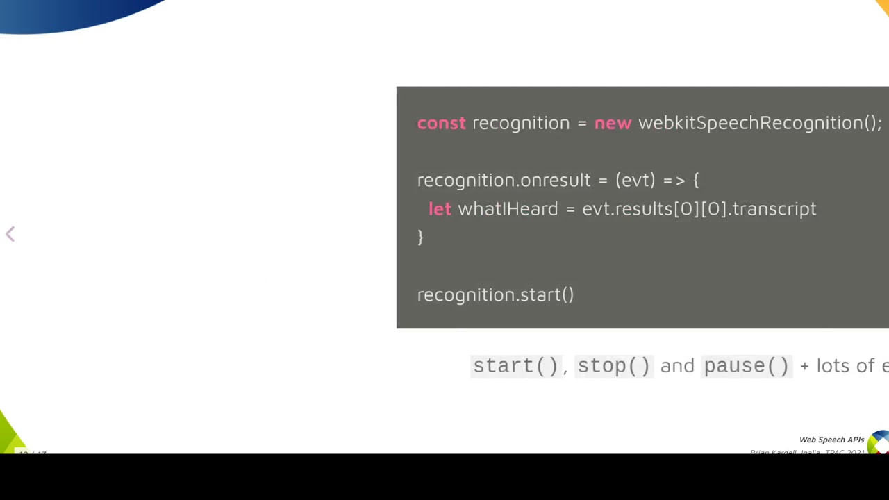 Web Speech APIs - Problems and Opportunities in W3C