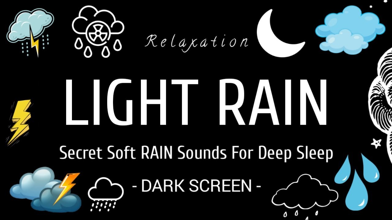 Light Rain Sounds for sleeping | Sleep and Relaxation | Nature Sounds | Dark Screen | Black Screen
