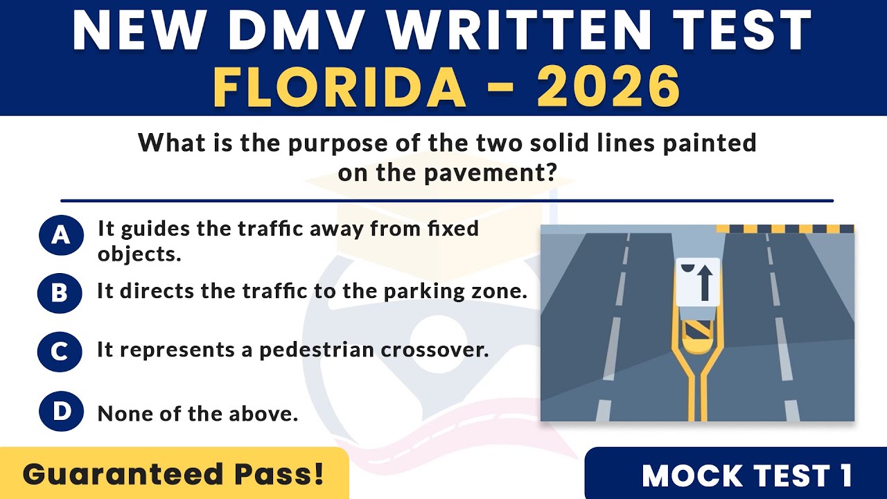 2026 FLORIDA DMV Written Test — Florida Permit Practice Exam — Drivers Test | FL Handbook Questions