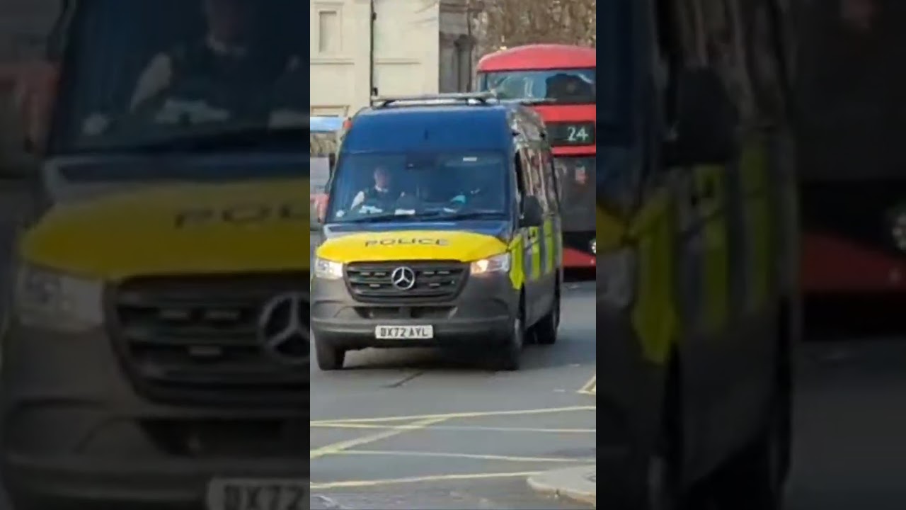 Met Police Mercedes Sprinter Territorial Support Group Van Spotted at Trafalgar Square, Central Ldn