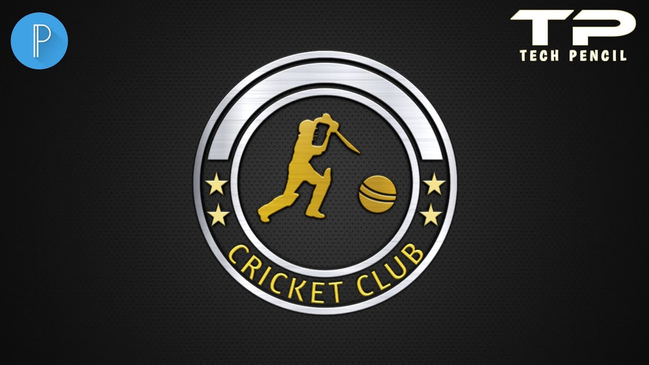 Cricket club logo design on Android Phone | Pixellab Tutorials |  Tech Pencil