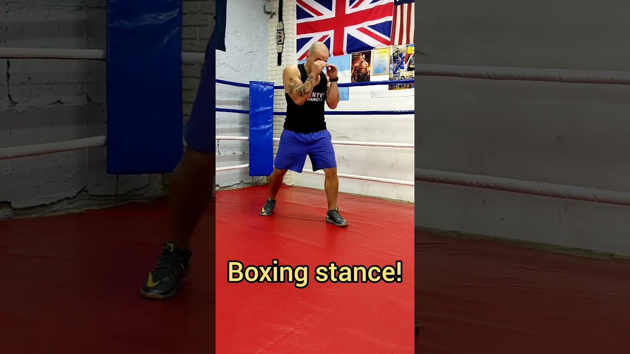 Boxing stance. Boxing training.