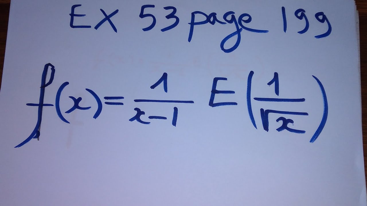 1 bac sm calcul des limites avec partie entière  ex 53 page 199