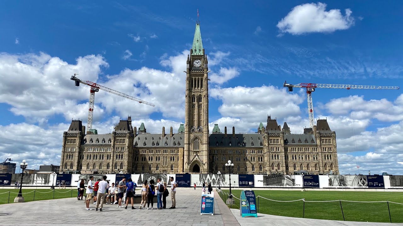 4K Walking around Parliament of Canada, Ottawa, Ontario | Summer 2022 in Ontario, Canada