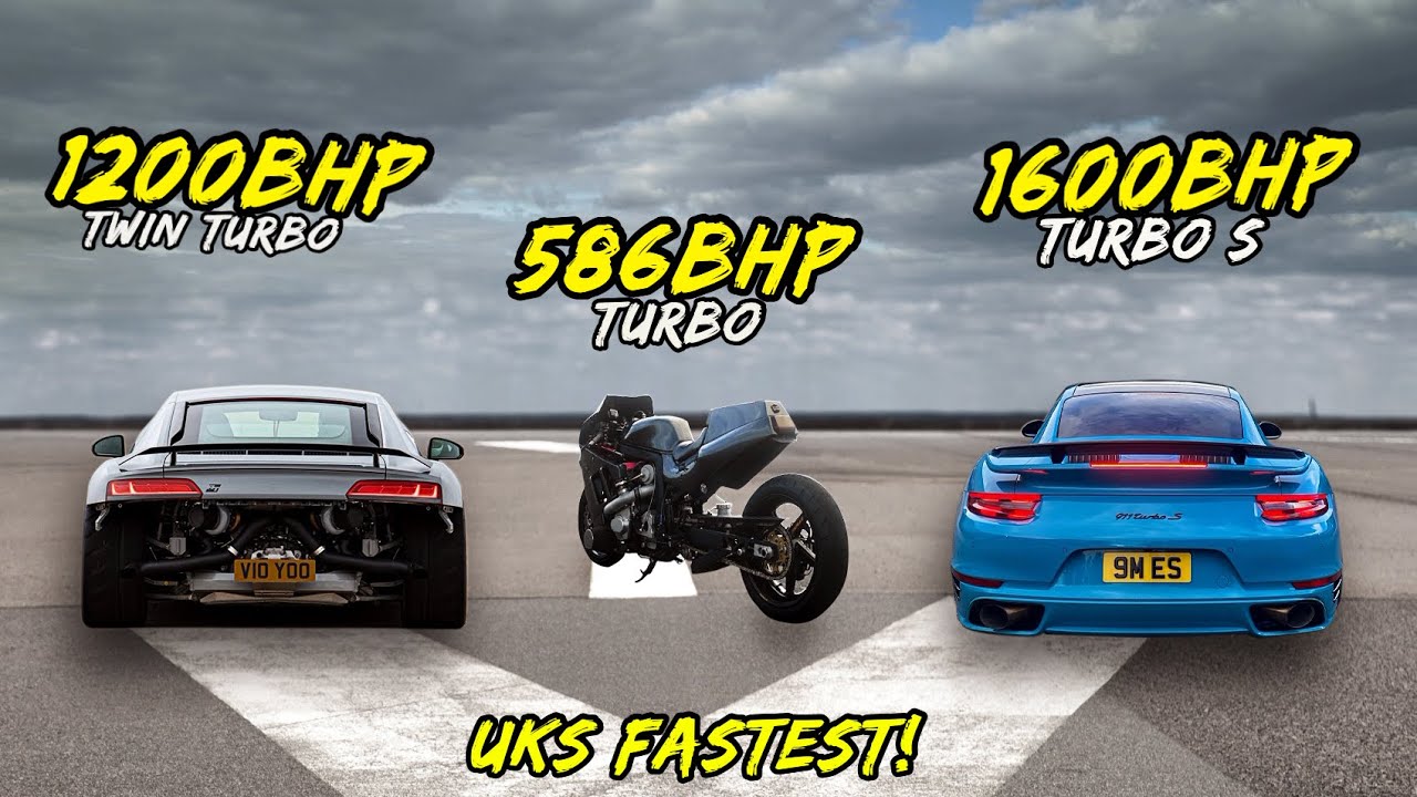 BATTLE OF THE STREETS, UKS FASTEST..TURBO GSXR VS TURBO S VS R8