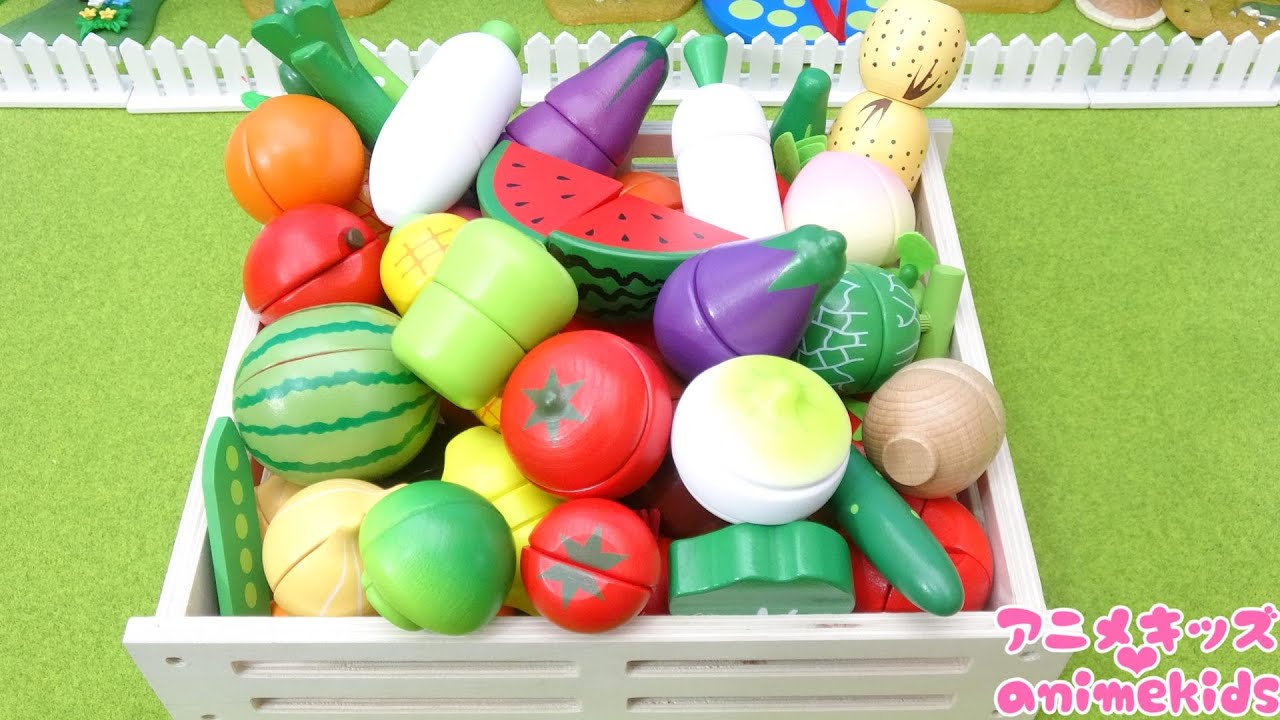 フルーツと野菜をカットしてジュースを作ろう！名前も覚えよう！ @animekids