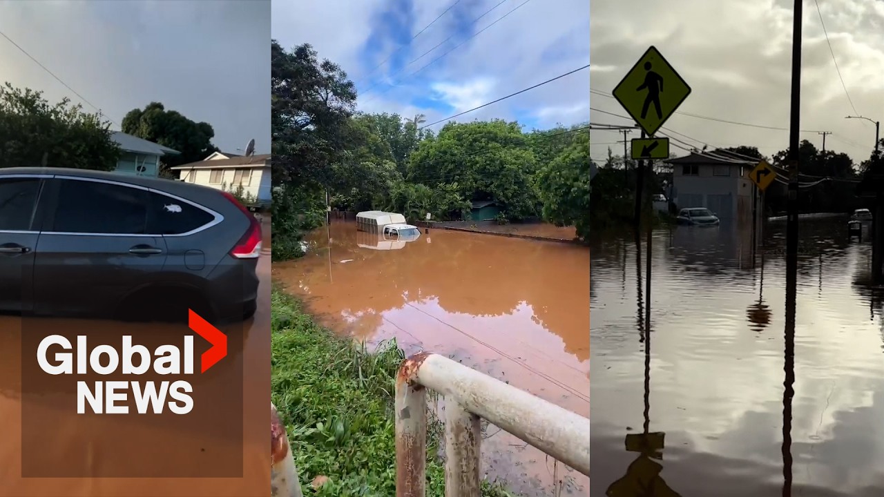 Thousands evacuated as floods overwhelm Hawaii&rsquo;s Oahu Island