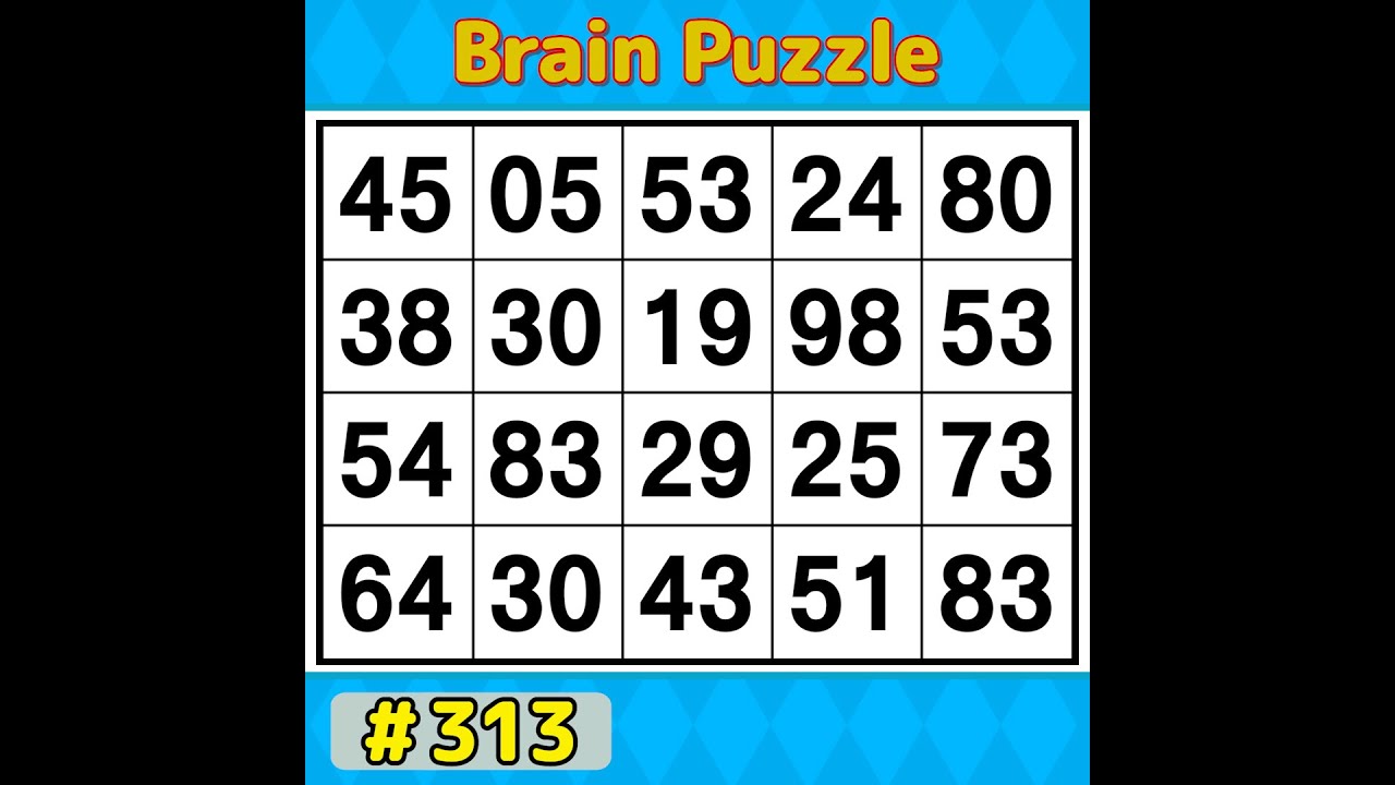 【Number Search】 Can You Find Them All? 《Brain training》 #313