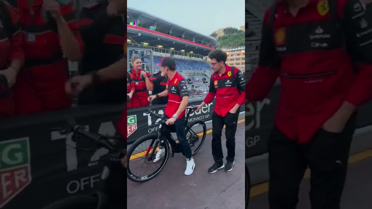 Mattia Binotto pranks Charles Leclerc