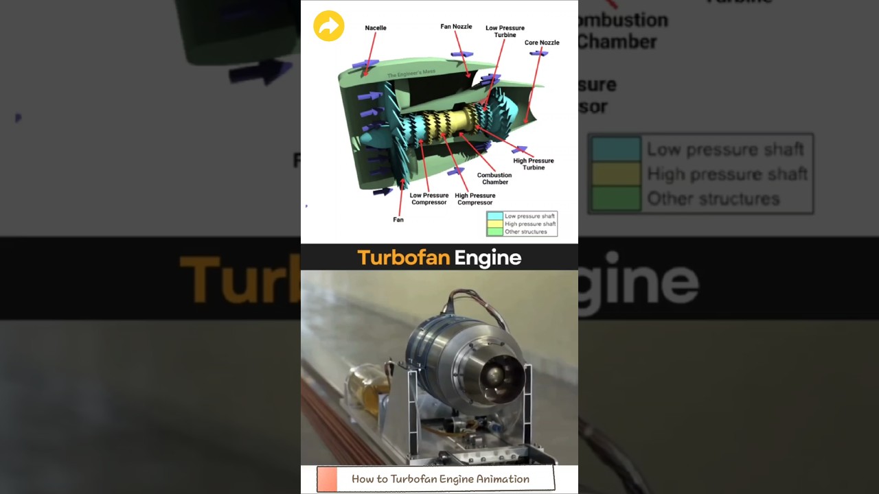 How Turbofan Engine | Turbofan Engine Animation #3d #turbo #fan #animation #shors #reel #video #car
