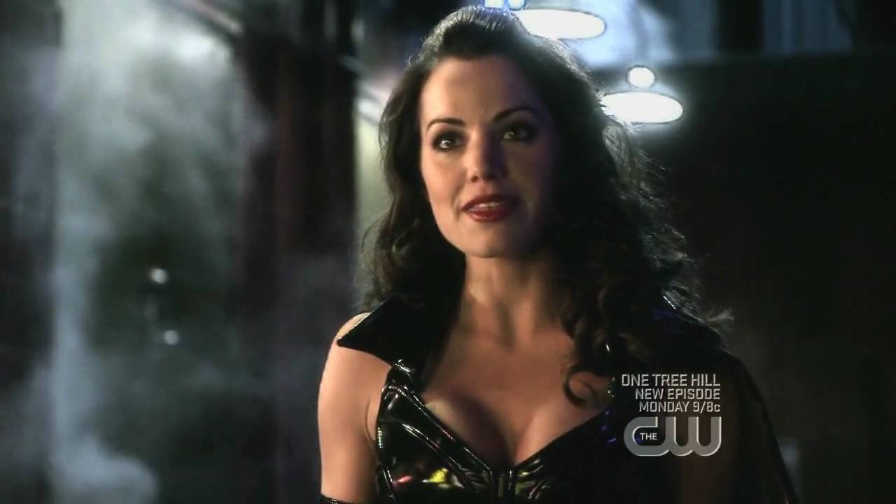 Erica Durance in black PVC on Smallville