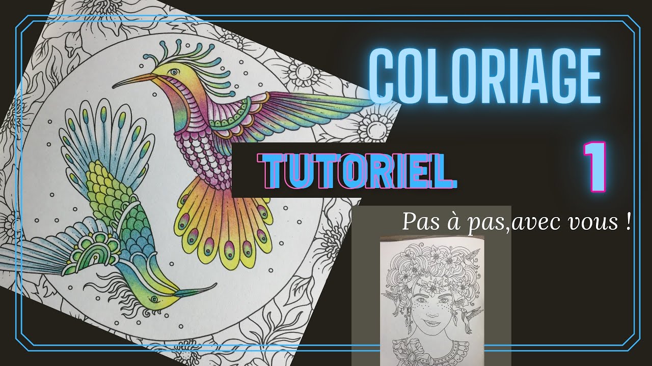 TUTORIEL, les OISEAUX, crayons de couleurs, en coloriage pour adultes !