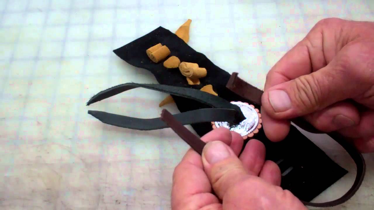 How to attach a leather and silver concho to leather