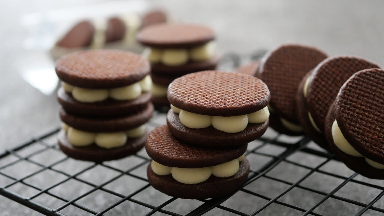 お店みたいな出来上がり♪ ホワイトチョコガナッシュサンドクッキー | White chocolate Ganache Cookie Sandwich