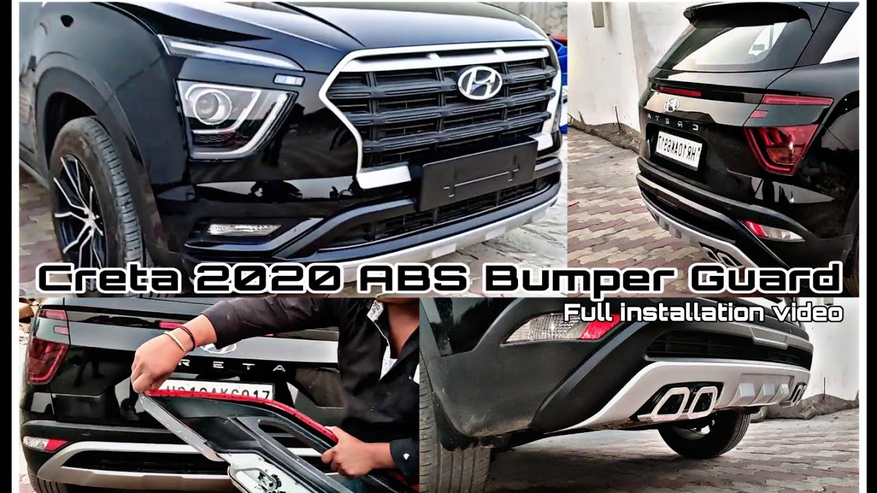 Creta 2020 Abs Bumper Guard Front & Rear || Car Accessories || Full installation video