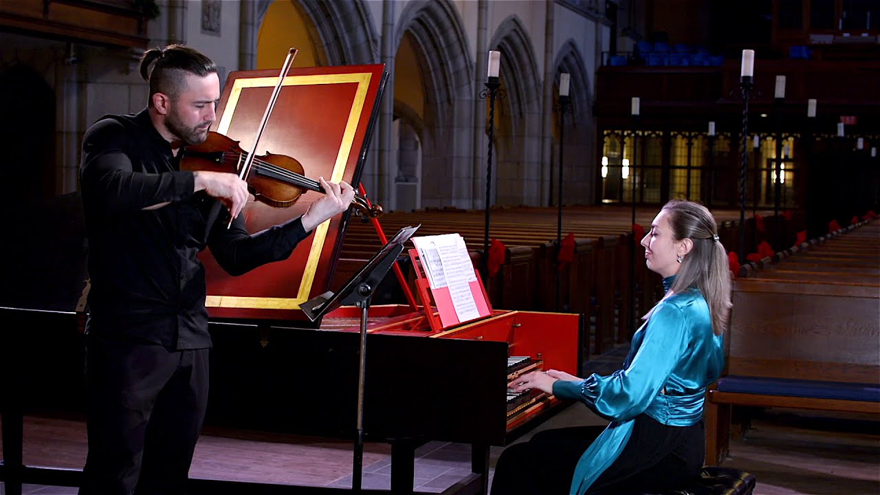 W.A.Mozart - Sonata for harpsichord and violin in D major K.7 | Anna Kislitsyna & Alexandr Kislitsyn