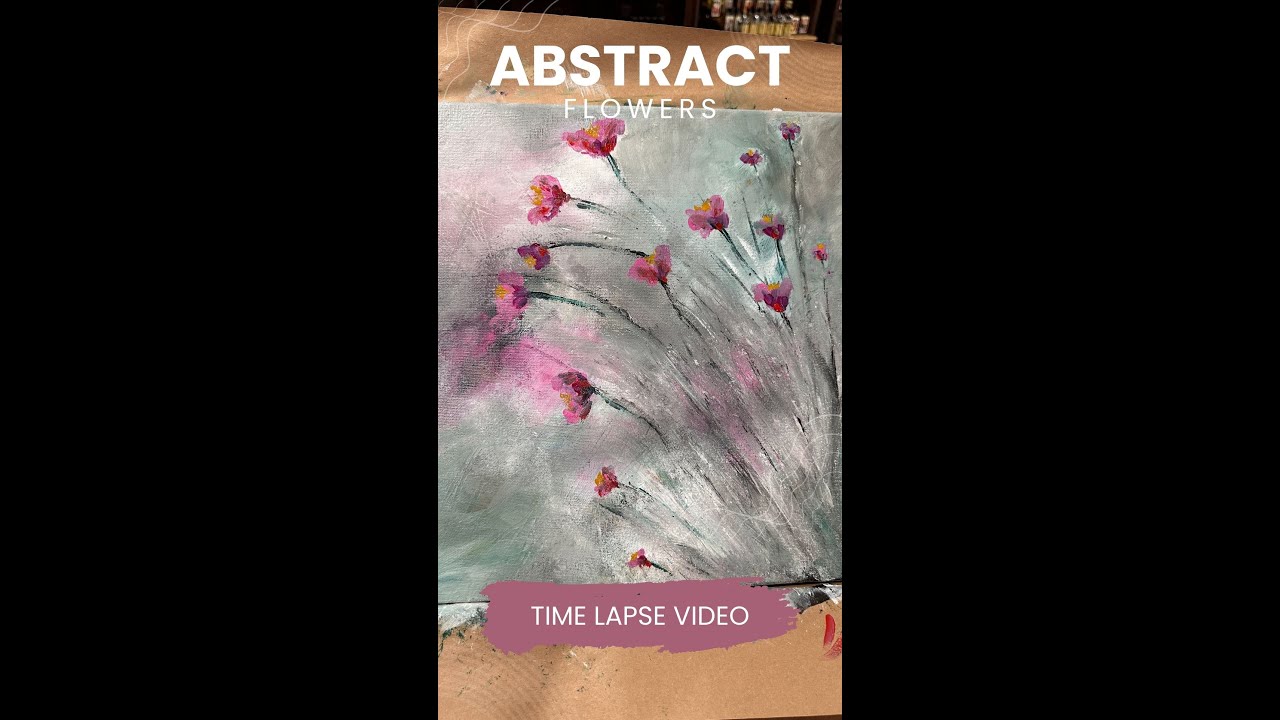 Abstract Acrylic Flowers | 1-Hour Painting Timelapse (8 Minutes)