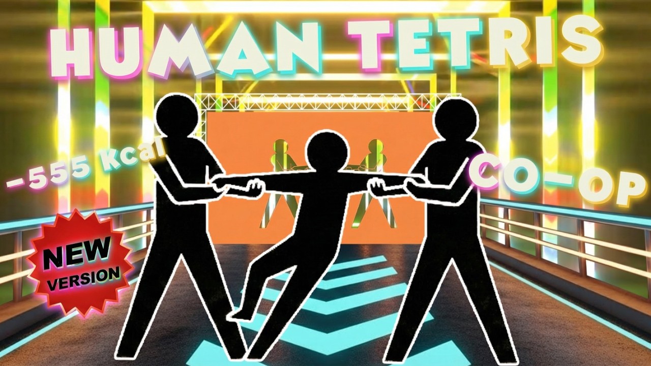Human Tetris х 3 Player Co-op New Version | HIGH QUALITY Immersive Interactive Warm Up | –555 kcal