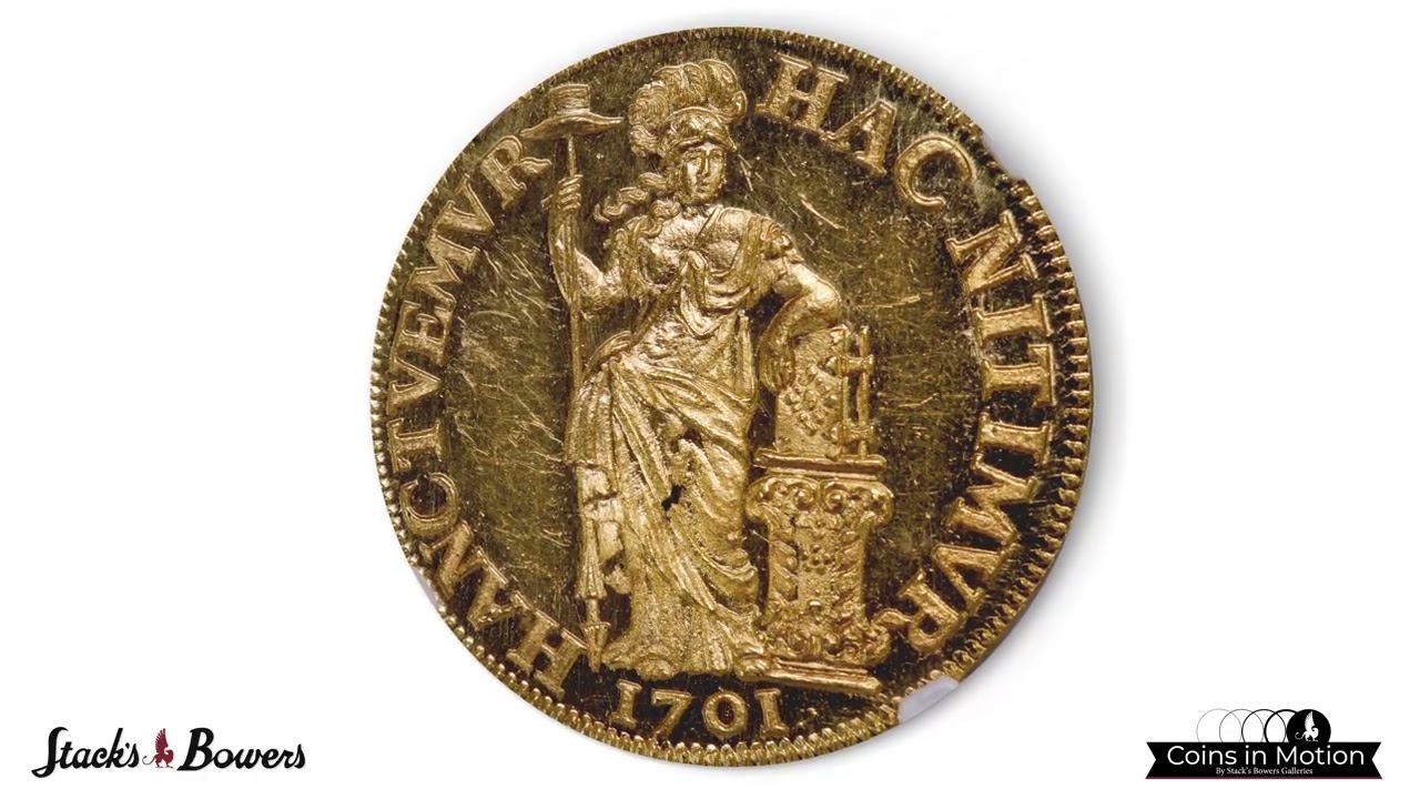 NETHERLANDS. Utrecht. Gold Gulden of 5 Ducats Weight, 1701. Utrecht Mint. NGC MS-64.