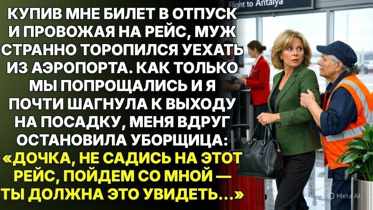 Муж купил мне путевку в Турцию, а у выхода на посадку уборщица шепнула: Не садись на рейс...